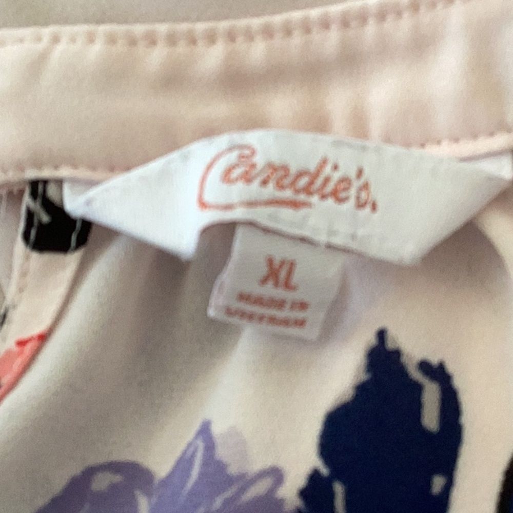 CANDIES SLEEVELESS TOP BLOUSE ALL OVER FLORAL PRINT MEDIUM - Picture 6 of 8